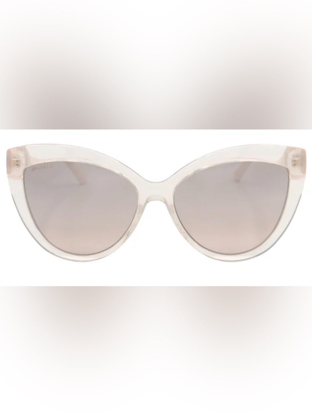 Jimmy Choo Translucent Cream Cat-Eye Sunglasses with Light Brown-Tinted Lenses